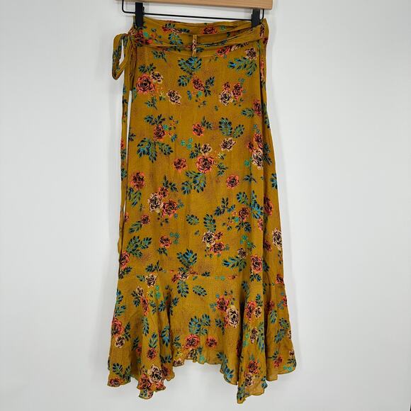 Faithfull The Brand x Anthropologie Tramonti Wrap Skirt Floral Print Womens 6 - Picture 3 of 7